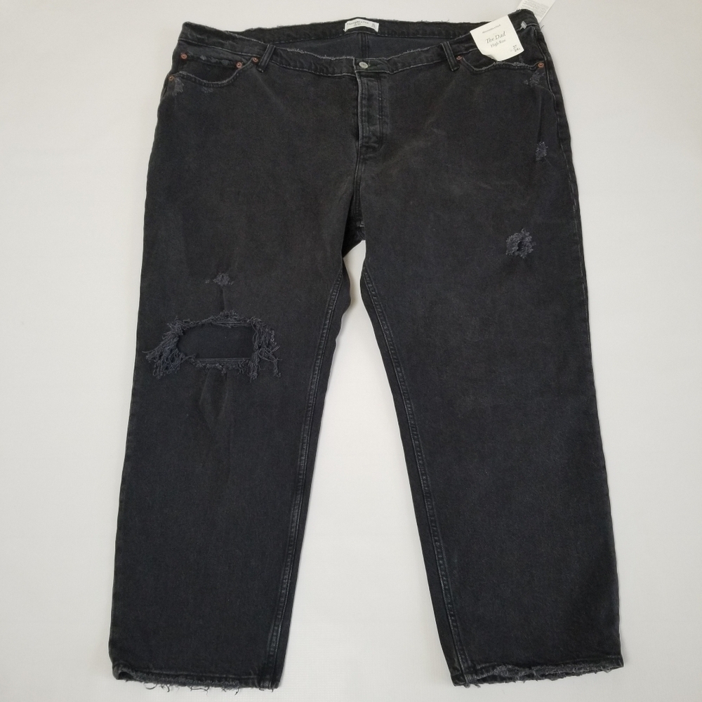 Abercrombie & Fitch The Dad High Rise Jeans Destructed Size 24 Short NWT